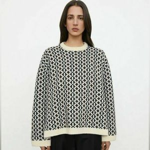 Toteme Norwegian Knit Cross-Pattern Wool Pullover